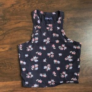 Floral dark blue Aero tank top